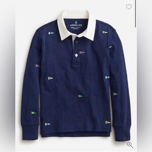 Crewcuts boys size large embroidered rugby shirt large 10-11